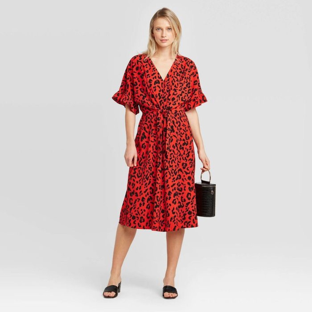 Animal Print Short Sleeve Dress